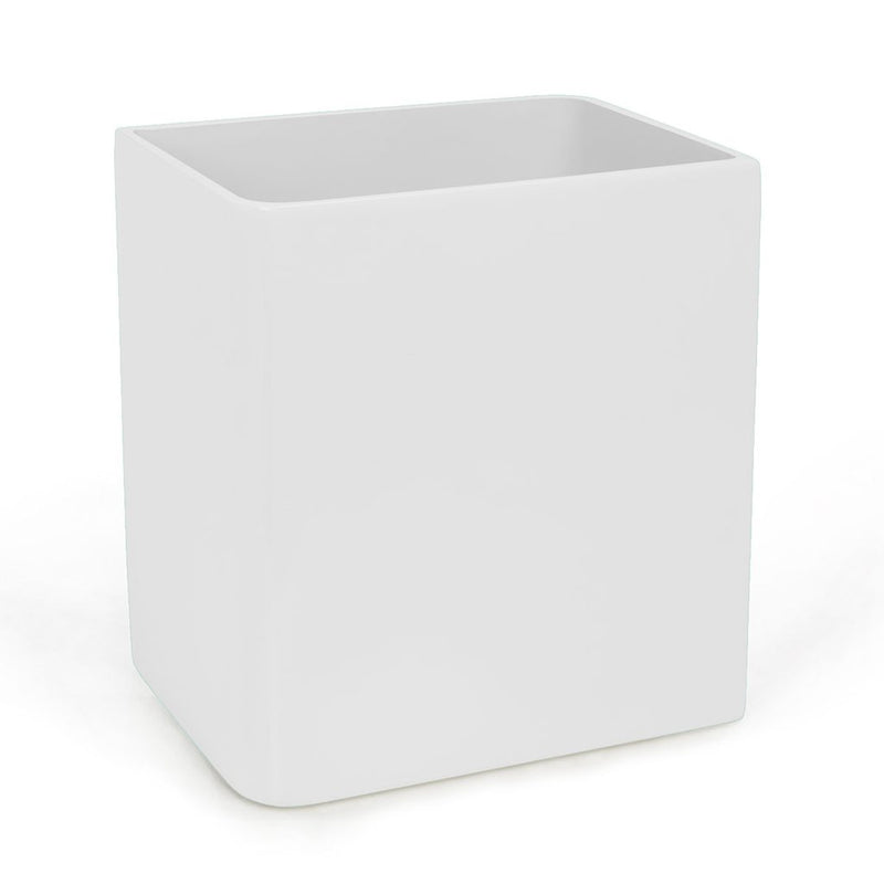 Lacquer White Waste Basket